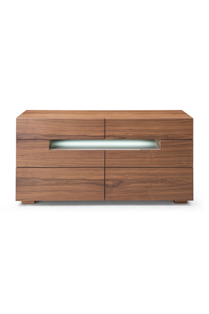   Walnut 6-Drawer LED Dresser | Oroa.com