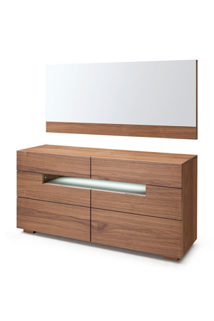   Walnut 6-Drawer LED Dresser | Oroa.com