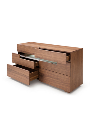   Walnut 6-Drawer LED Dresser | Oroa.com