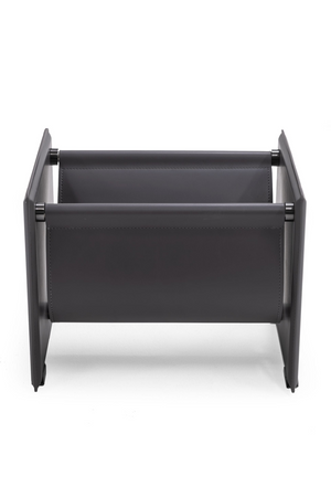   Gray Saddle Leather Magazine Rack | Oroa.com