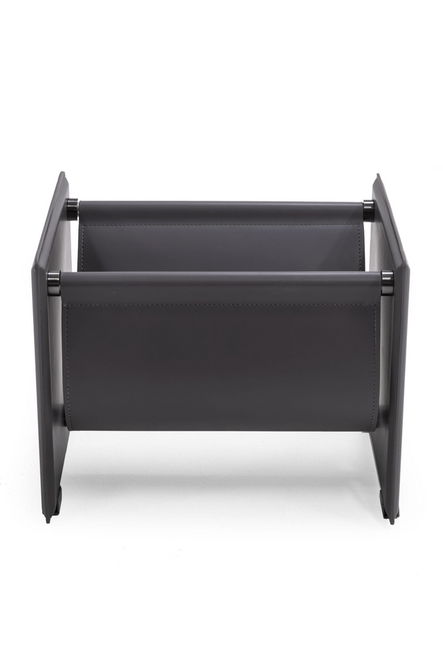 Gray Saddle Leather Magazine Rack | OROA Modern Uriah | Oroa.com