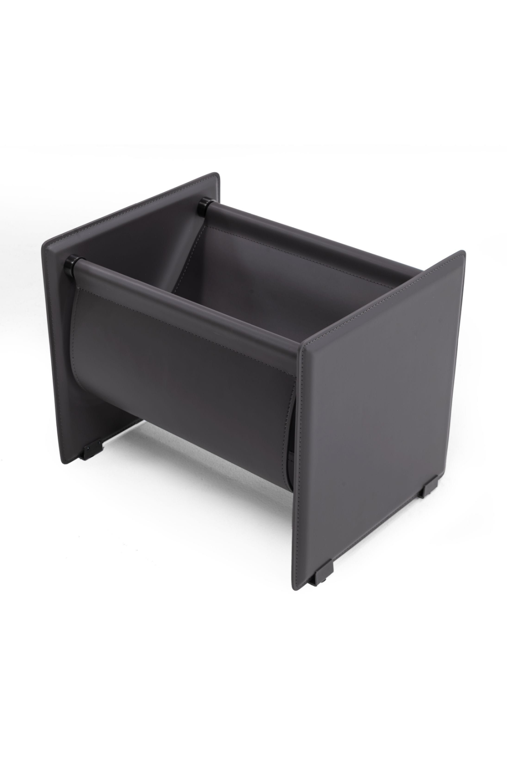   Gray Saddle Leather Magazine Rack | Oroa.com