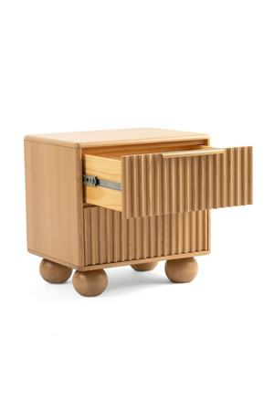   Fluted Oak 2-Drawer Nightstand | Oroa.com