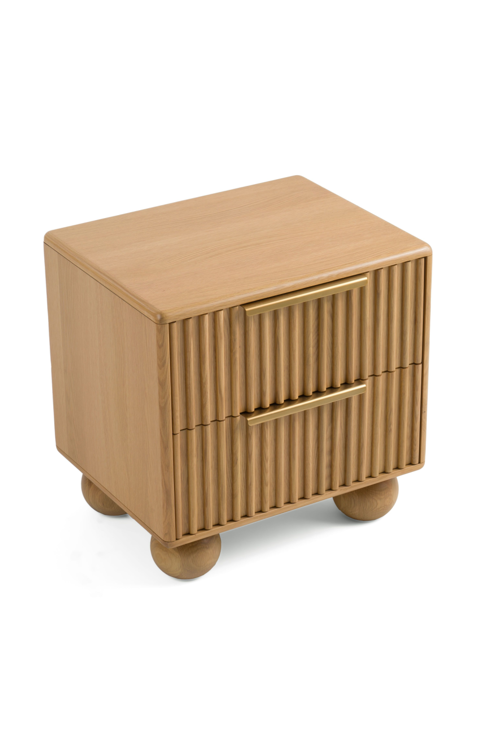   Fluted Oak 2-Drawer Nightstand | Oroa.com