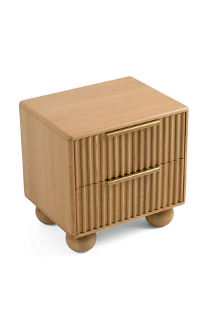   Fluted Oak 2-Drawer Nightstand | Oroa.com