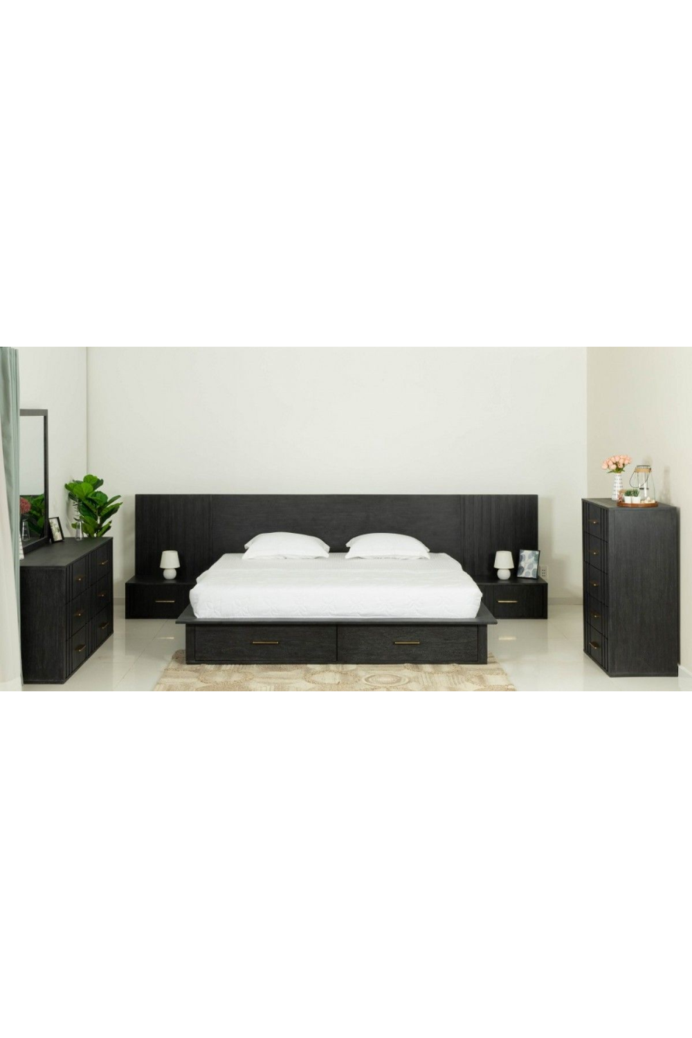   Dark Gray 2-Drawer Bed | Oroa.com