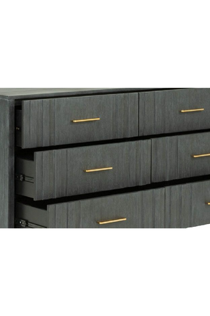   Dark Gray Acacia 6-Drawer Dresser | Oroa.com