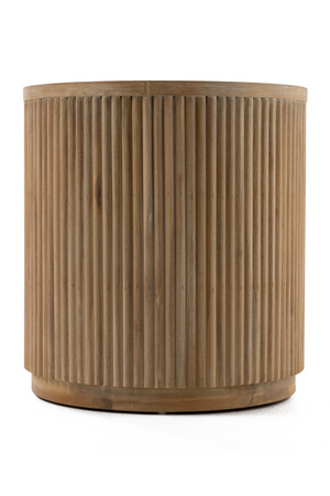   Ribbed Natural Acacia 2-Drawer Nightstand | Oroa.com