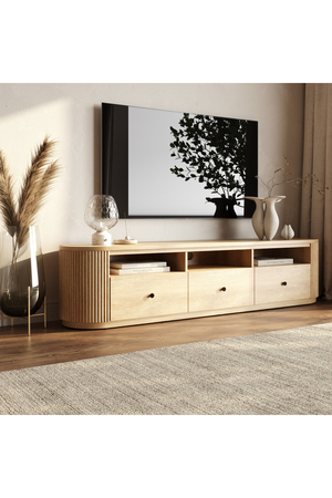   3-Drawer Natural Acacia TV Stand | Oroa.com