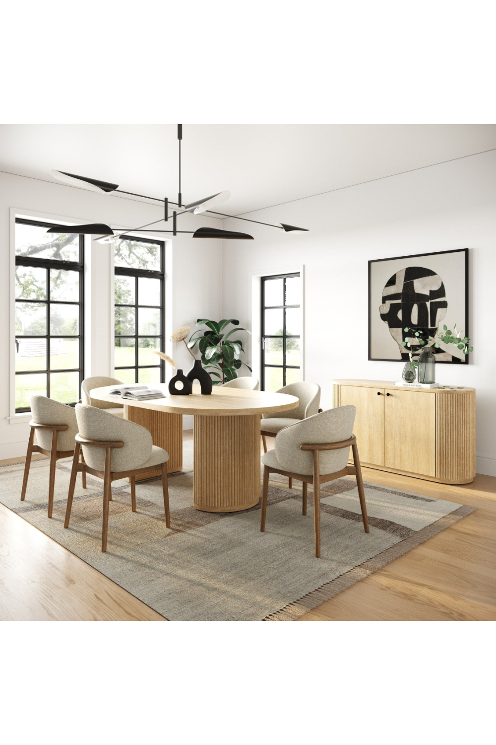   Ribbed Natural Acacia 2-Door Sideboard | Oroa.com