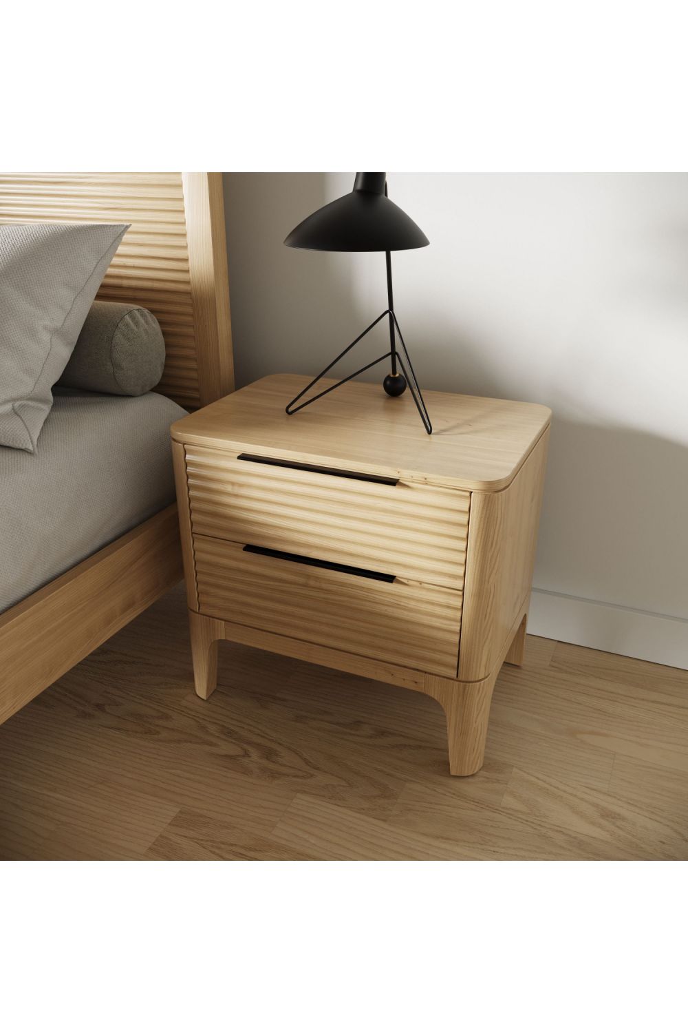   2-Drawer Solid Oak Nightstand | Oroa.com
