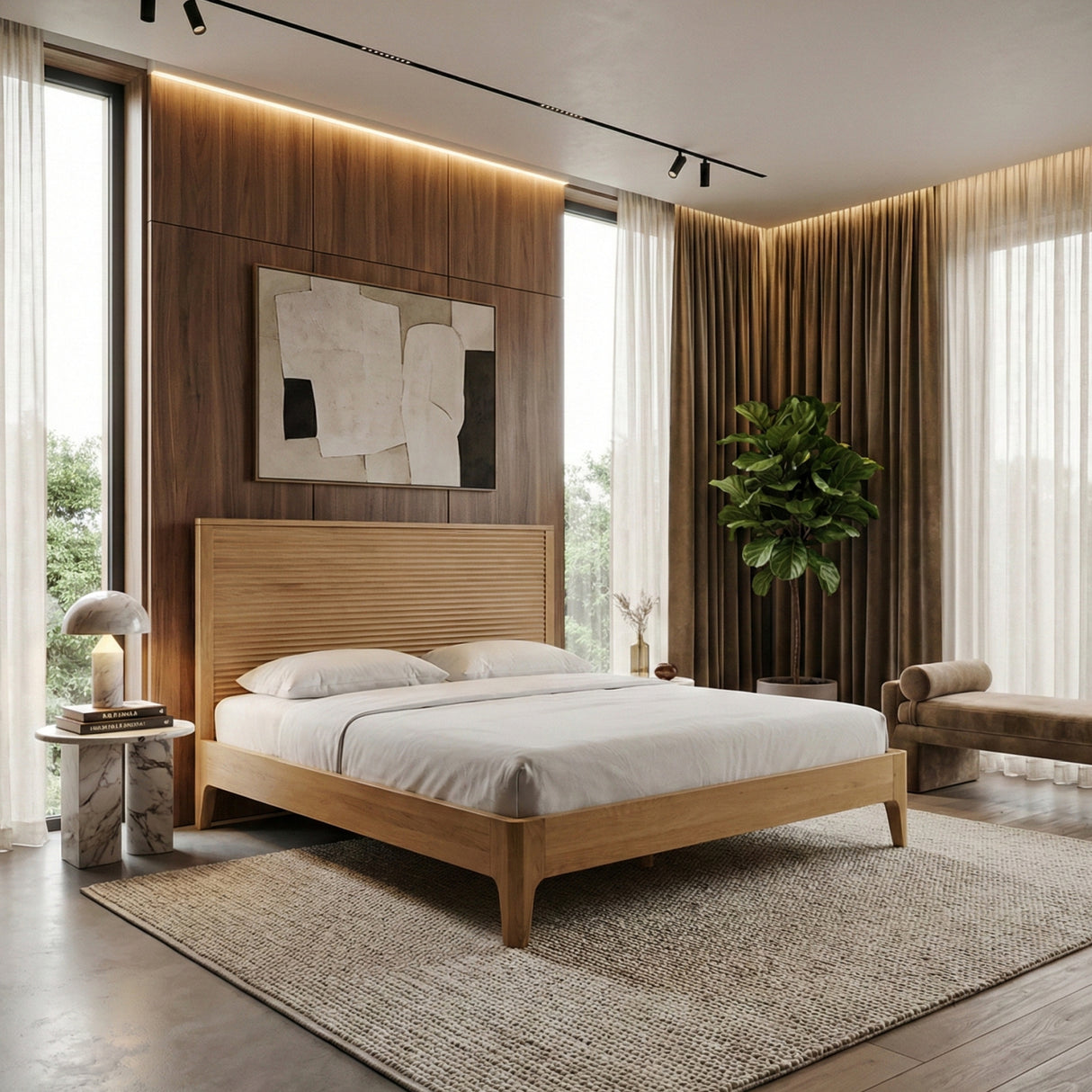   Natural Oak Bed | Oroa.com