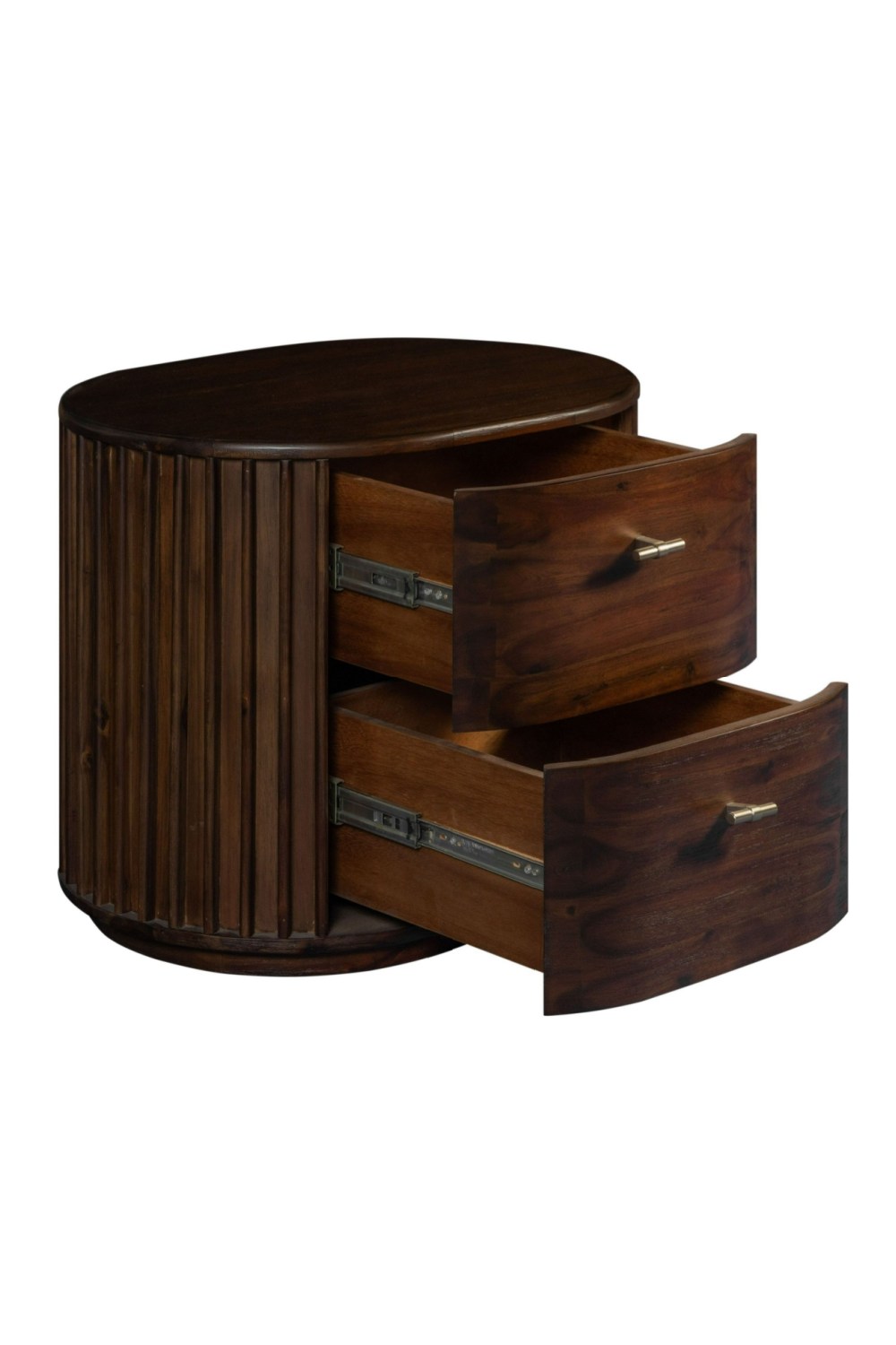   Solid Acacia 2-Drawer Nightstand | Oroa.com
