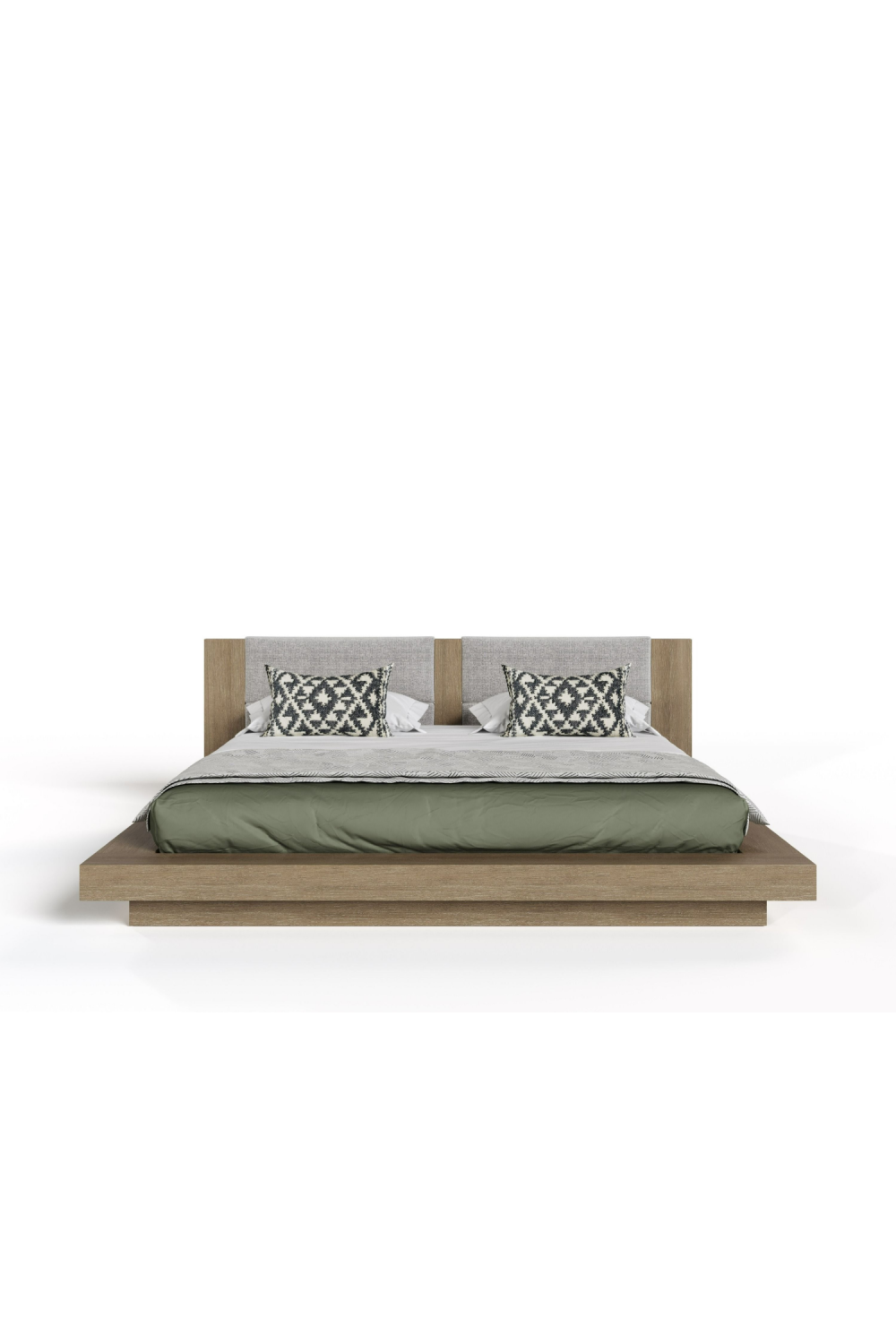   Walnut Bed with 2 Nightstands | Oroa.com