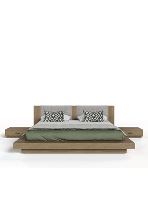   Walnut Bed with 2 Nightstands | Oroa.com