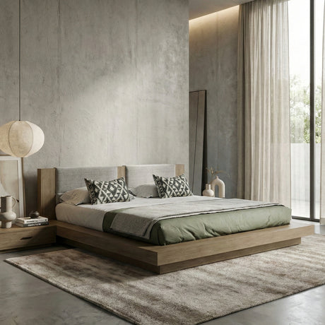   Walnut Bed with 2 Nightstands | Oroa.com