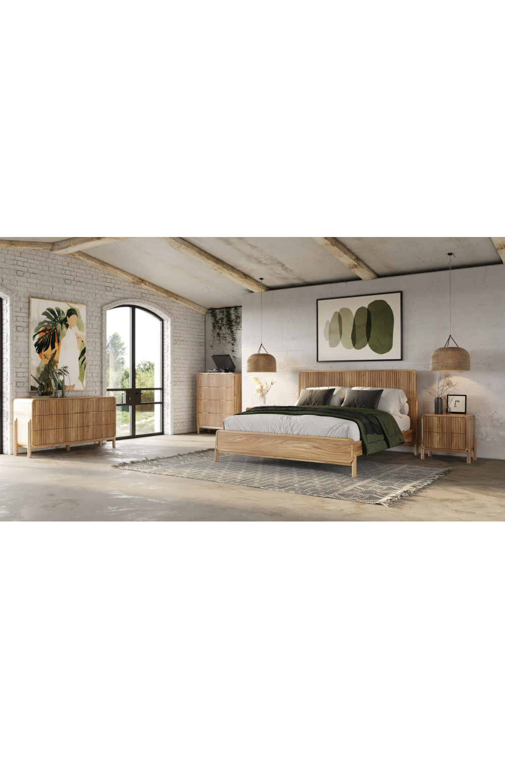   Natural Oak Slatted Bed | Oroa.com