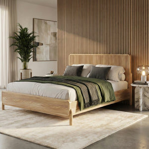   Natural Oak Slatted Bed | Oroa.com