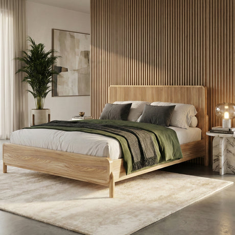   Natural Oak Slatted Bed | Oroa.com