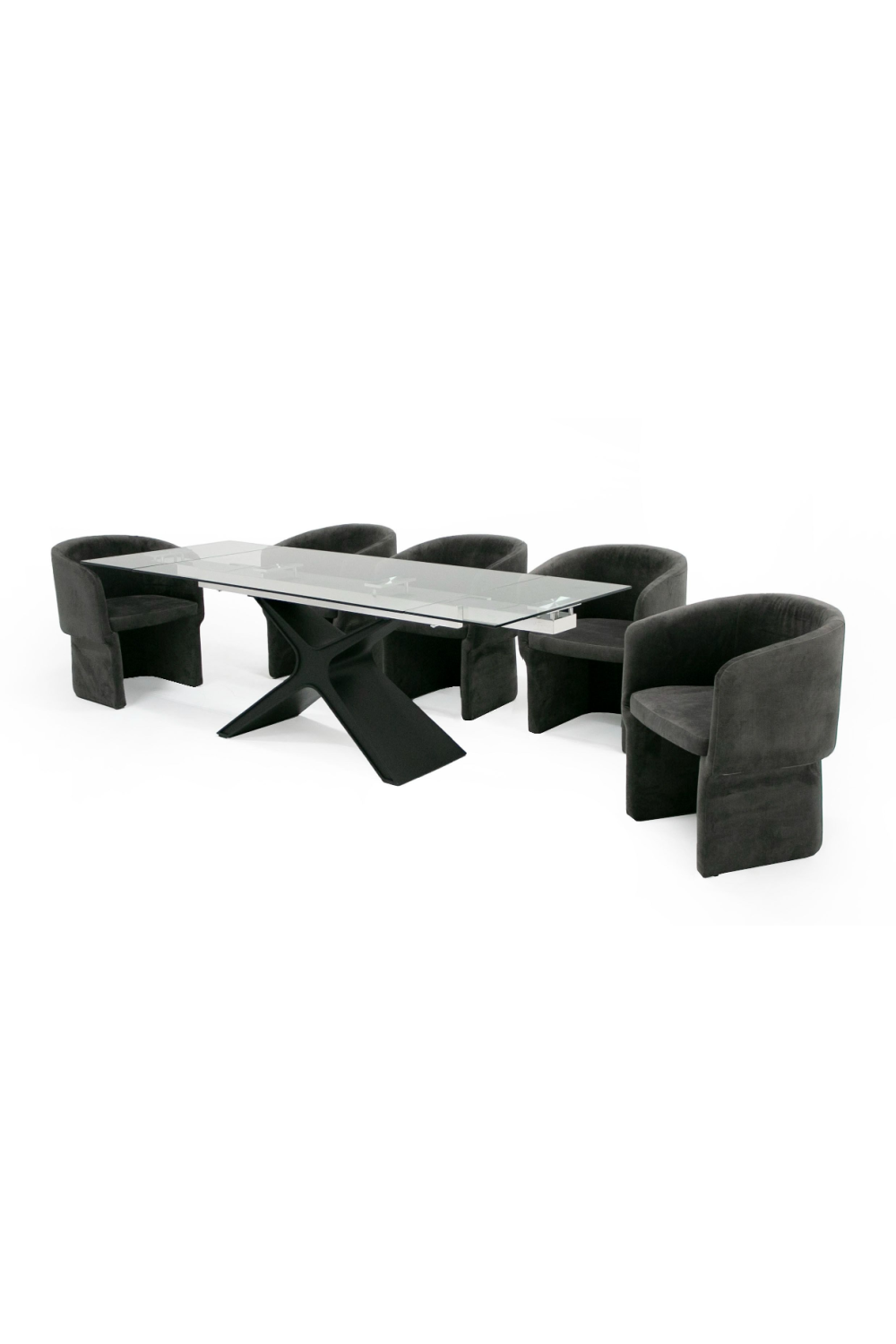   Black Glass Extendable Dining Table | Oroa.com