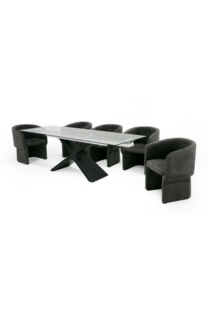   Black Glass Extendable Dining Table | Oroa.com