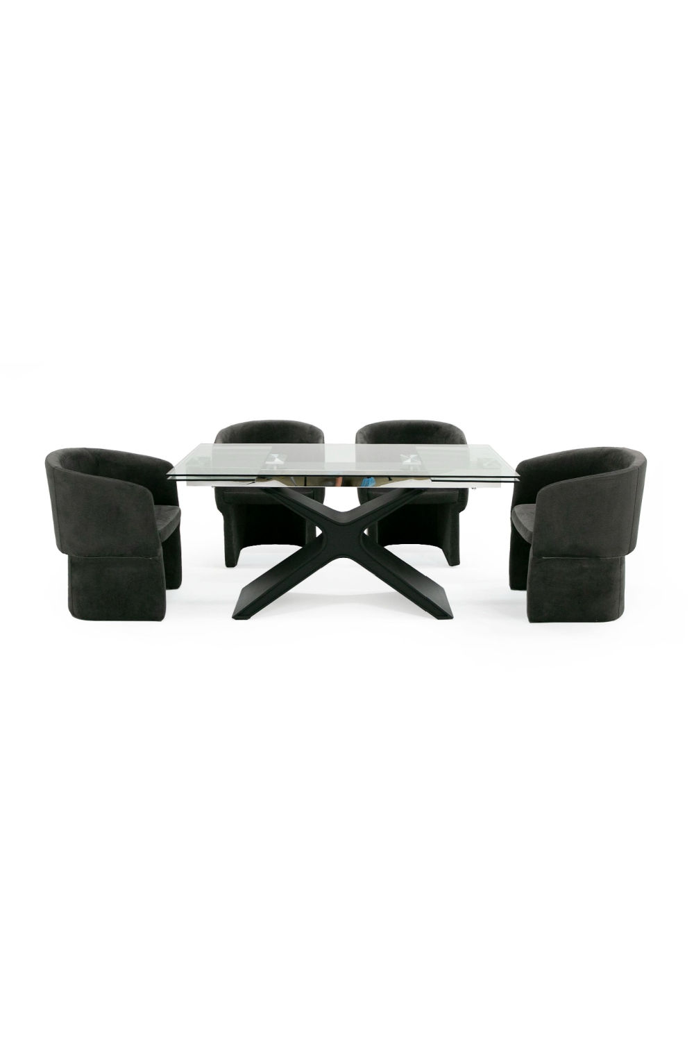   Black Glass Extendable Dining Table | Oroa.com