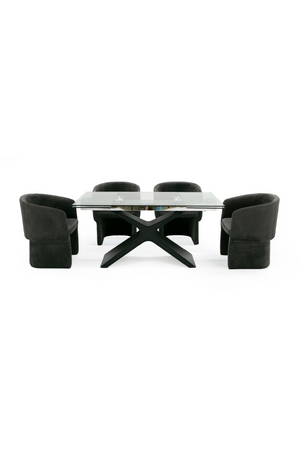   Black Glass Extendable Dining Table | Oroa.com