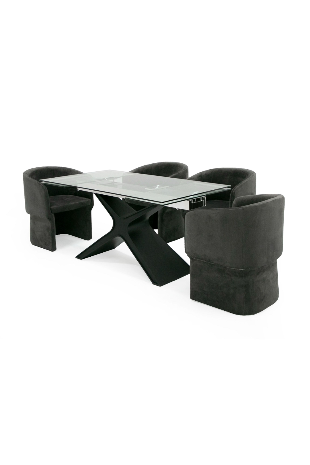   Black Glass Extendable Dining Table | Oroa.com