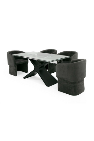   Black Glass Extendable Dining Table | Oroa.com