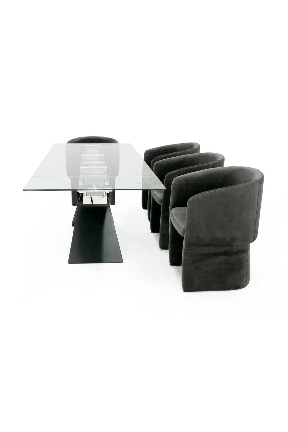   Black Glass Extendable Dining Table | Oroa.com