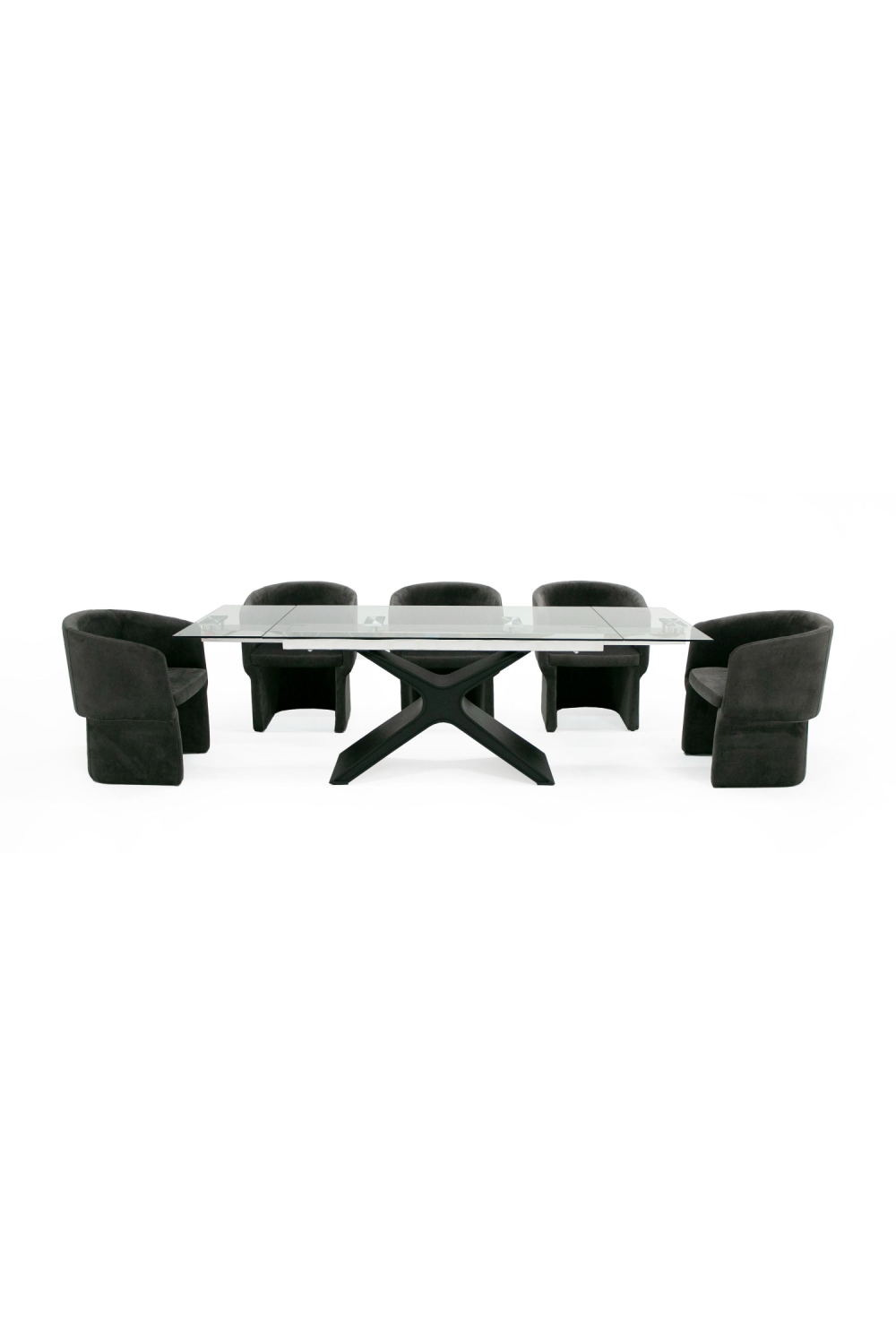   Black Glass Extendable Dining Table | Oroa.com