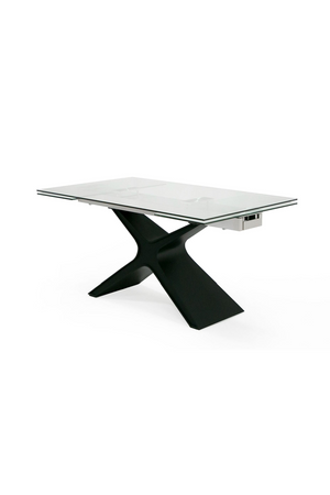   Black Glass Extendable Dining Table | Oroa.com