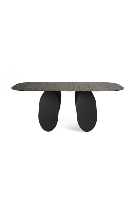   Hammered Gray Glass Dining Table | Oroa.com