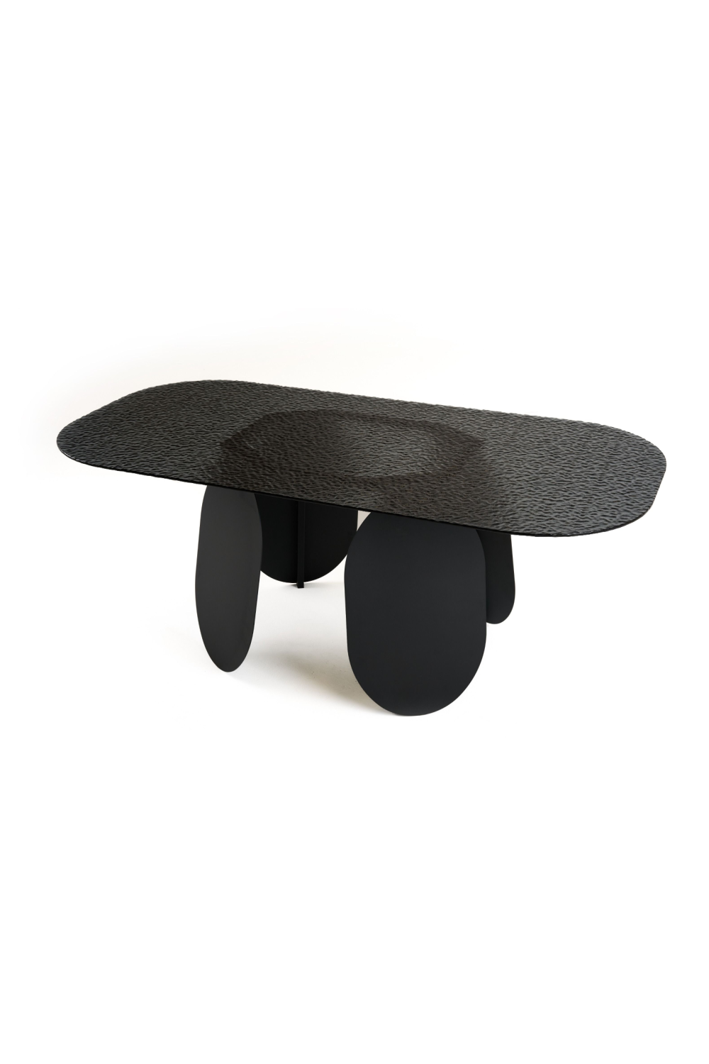   Hammered Gray Glass Dining Table | Oroa.com