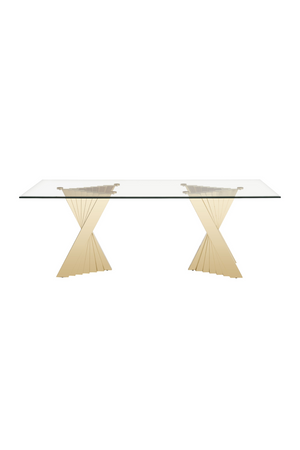   Gold Base Glass Dining Table | Oroa.com