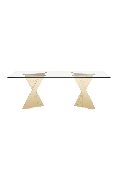   Gold Base Glass Dining Table | Oroa.com