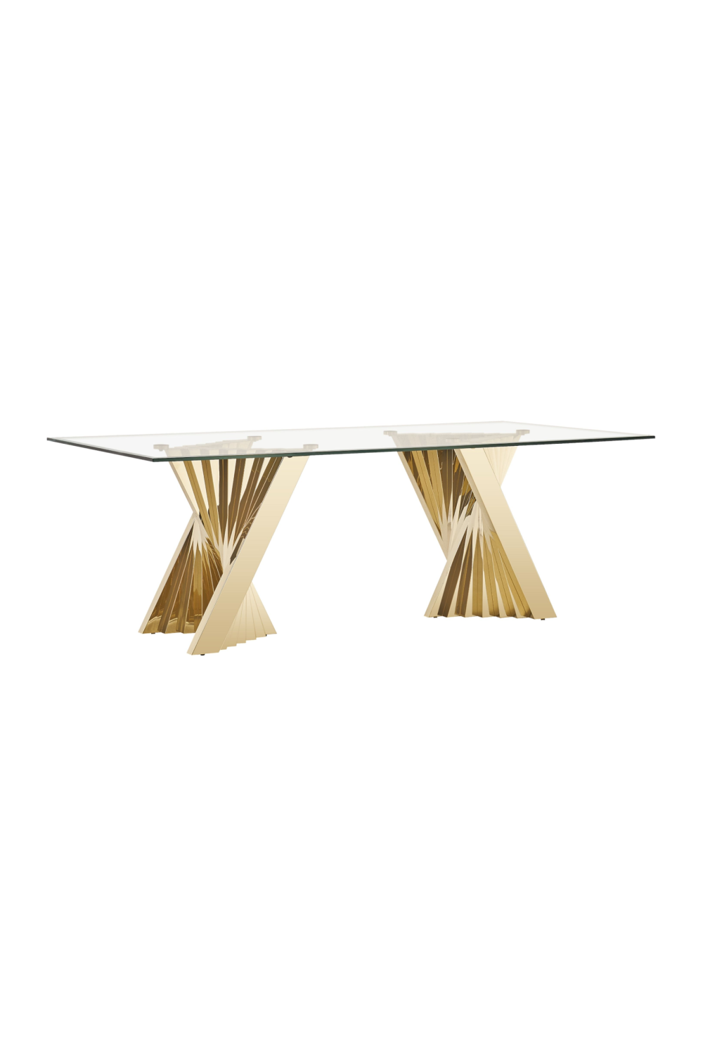   Gold Base Glass Dining Table | Oroa.com