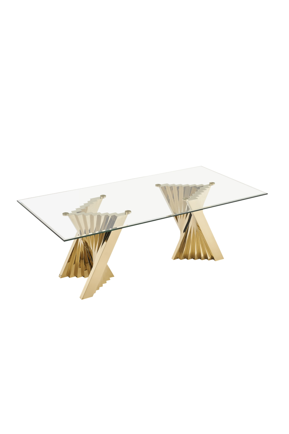   Gold Base Glass Dining Table | Oroa.com