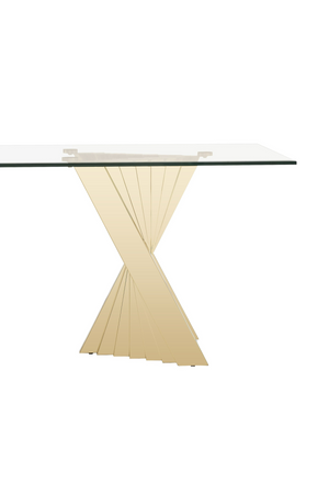   Gold Base Glass Dining Table | Oroa.com