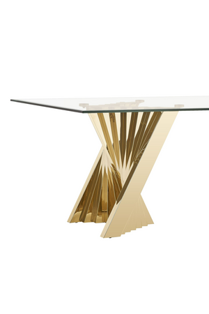   Gold Base Glass Dining Table | Oroa.com