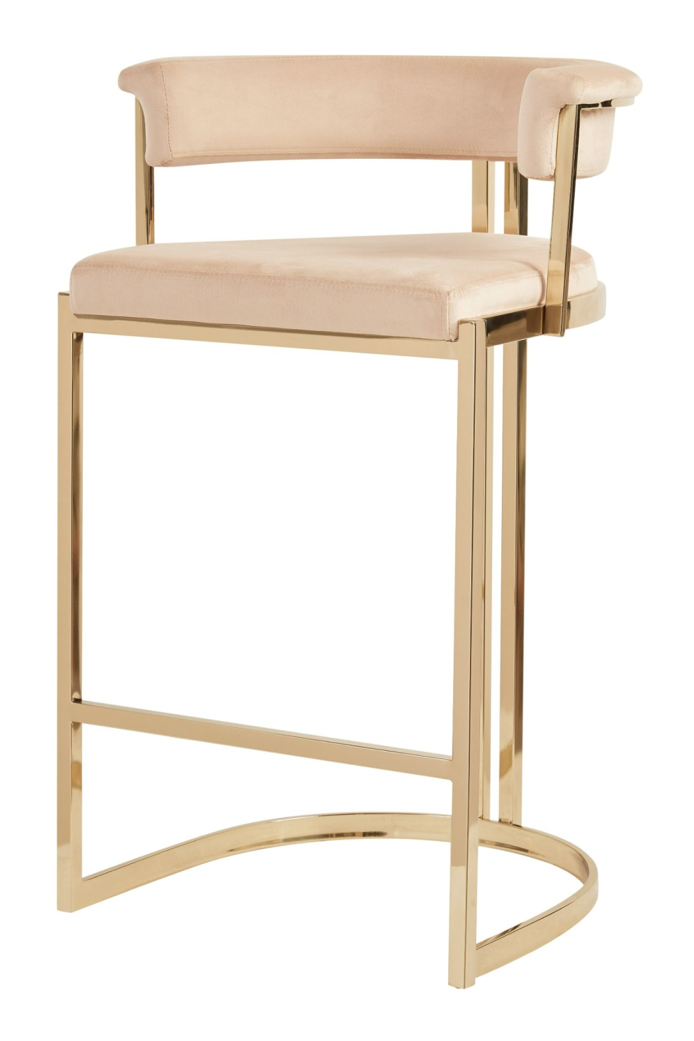   Beige Velvet Counter Stool | Oroa.com