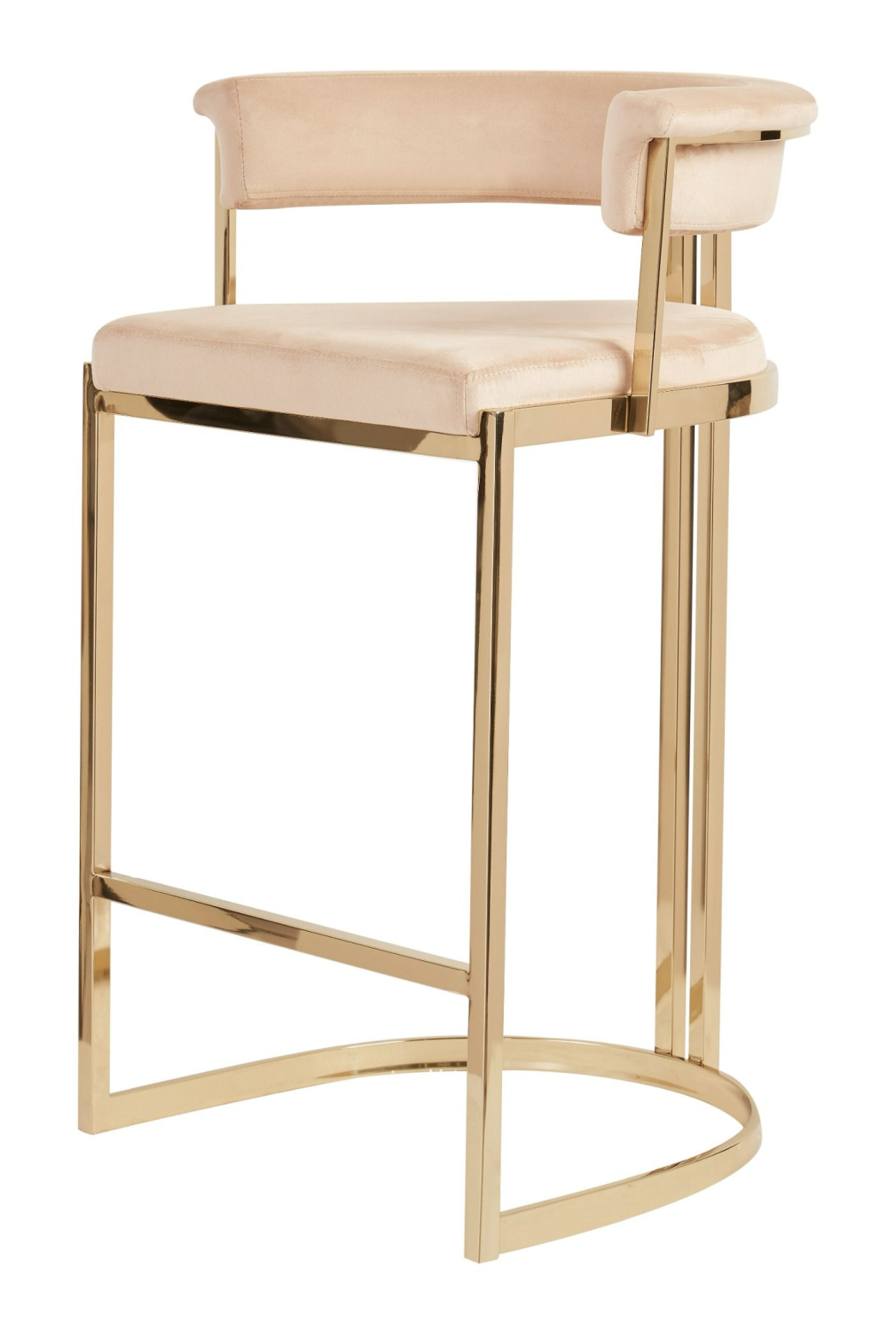   Beige Velvet Counter Stool | Oroa.com
