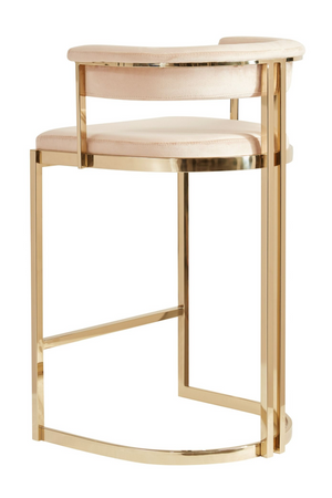   Beige Velvet Counter Stool | Oroa.com