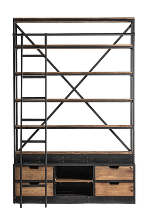   Iron Framed Bookcase with Ladder | Oroa.com
