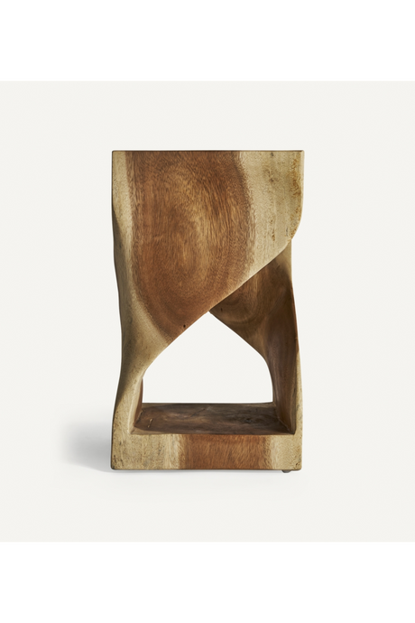   Acacia Wood Sculpted Side Table | Oroa.com
