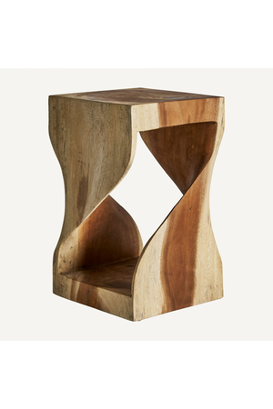   Acacia Wood Sculpted Side Table | Oroa.com