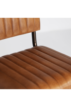   Brown Leather Cantilevered Dining Chair | Oroa.com