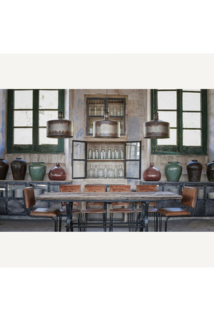   Brown Leather Cantilevered Dining Chair | Oroa.com