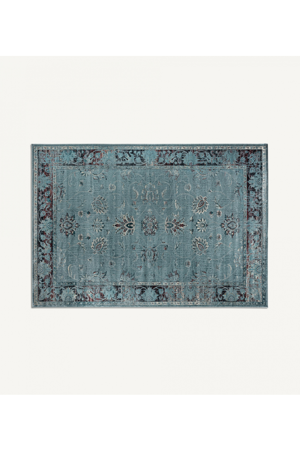   Turquoise Floral Area Rug 7'6" x 5' Suyay Rug | Oroa.com