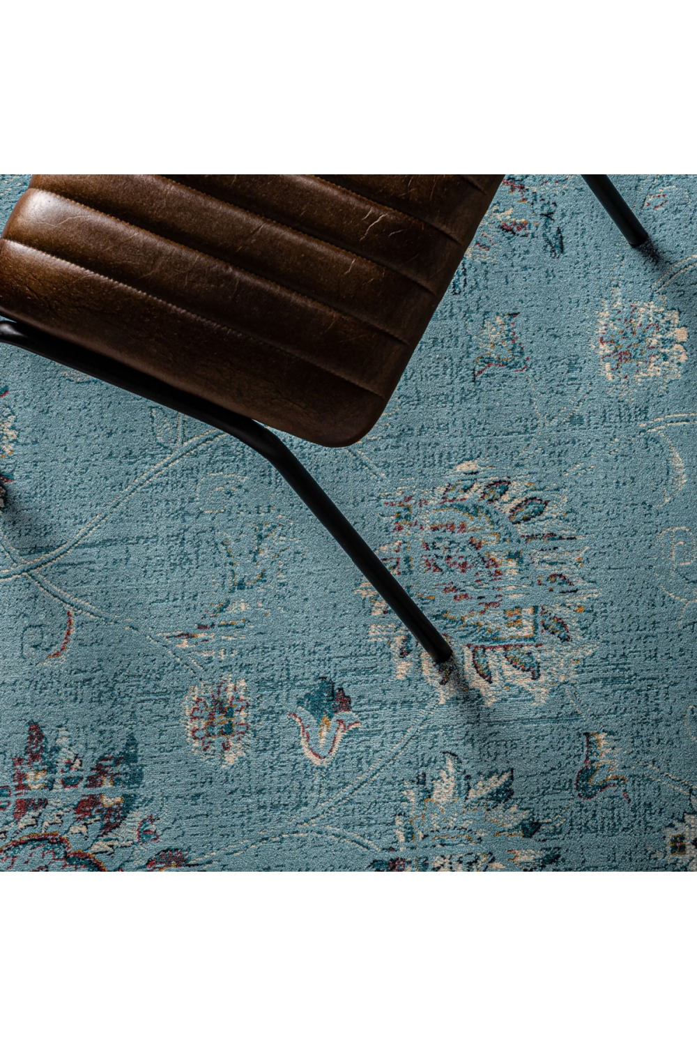   Turquoise Floral Area Rug 7'6" x 5' Suyay Rug | Oroa.com